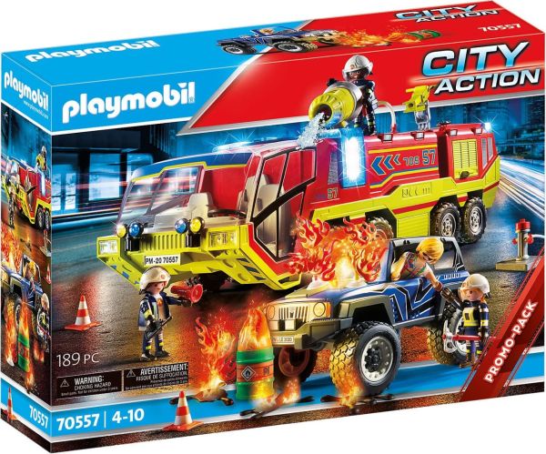 PLAY70557 - Brandweerwagen en brandend voertuig - 1