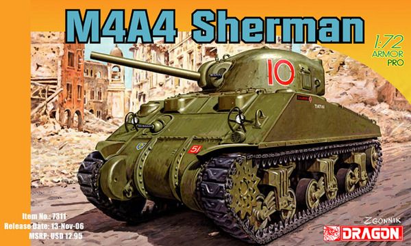 DRA7311 - SHERMAN M4A4 medium tank om in elkaar te zetten en te schilderen - 1