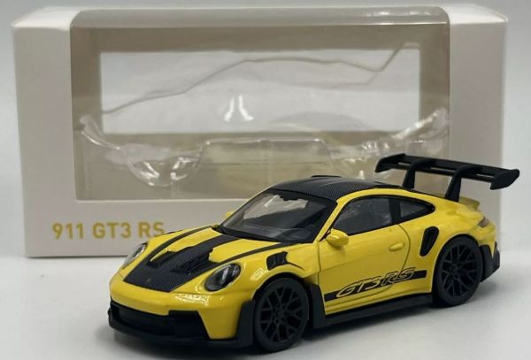 NOREV750063 - PORSCHE 911 GT3 RS 2022 Geel met zwarte stickers - Jet-auto - 1