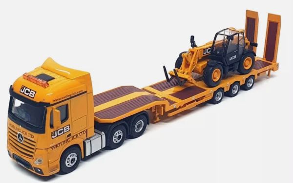 OXF76MB012 - MERCEDES-BENZ Actros 6x2 met 3-assige werktuigdrager en JCB 531-70 verreiker - 1