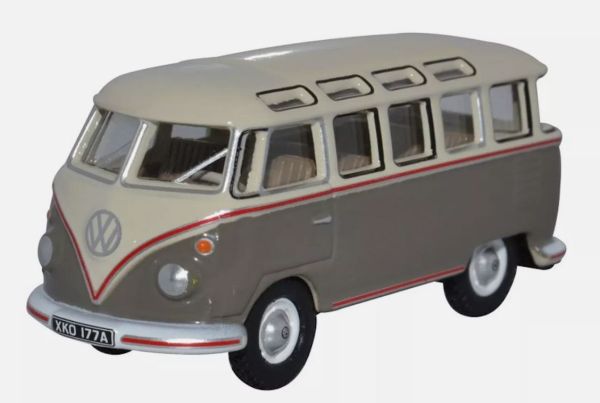 OXF76VWS009 - VOLKSWAGEN Type 1 Samba bus Muis grijs en wit - 1