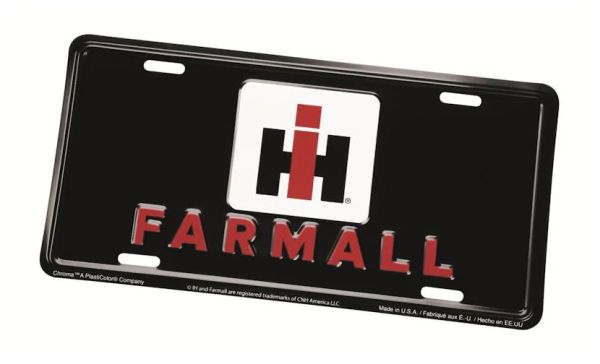 CA7920 - Metalen bord IH Farmall zwart - 30 x 15 cm - 1