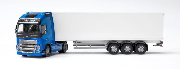 EMEK81134 - VOLVO FH16 750 Globettrotter XL 4x2 blauw met 3-assige trailer - 1