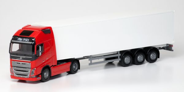 EMEK81135 - VOLVO FH16 750 Globettrotter XL 4x2 rood met 3-assige trailer - 1