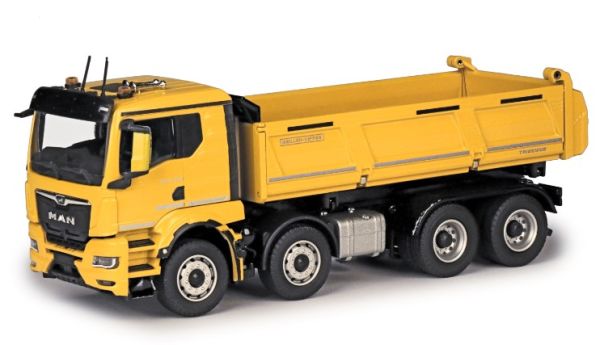 CON81255/03 - MAN TGS TN 8x4 bakwagen met gele Meiller Trigenius D421 kipper - 1