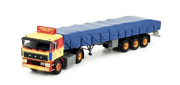 TEK81417 - DAF 2800 4x2 met dieplader en 3-assige dekzeil lading Torben RAFN - 1