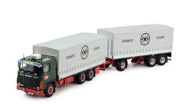 TEK82133 - SCANIA 141 6x2 bakwagen met 3-assige aanhangwagen SENN AG - 1