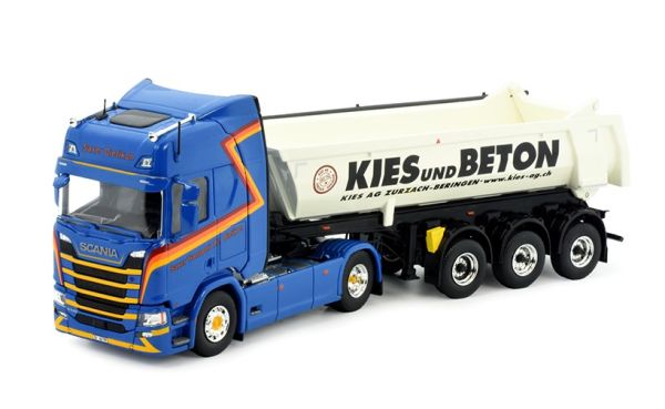 TEK82733 - SCANIA R HIGHLINE SAXER 4x2 met 3-assige kipper KIES AG - 1