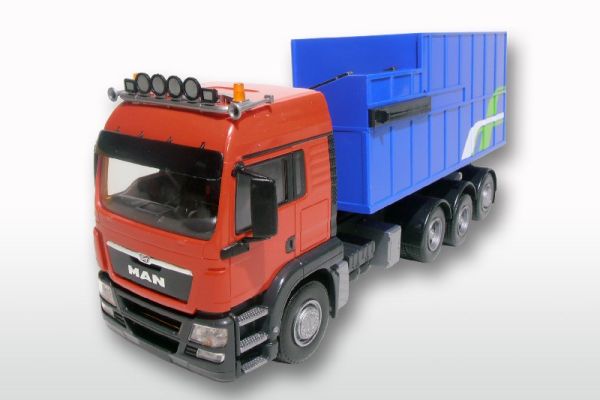 EMEK83895 - MAN TGS LX rode bakwagen 8x4 met afvalcontainer - 1