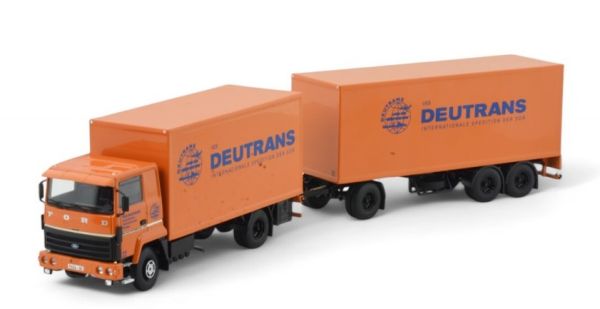 TEK85094 - FORD transcontinental 4x2 bakwagen met 1+2 assen DEUTRANS aanhangwagen - 1