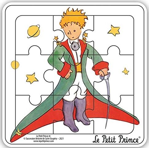 MGM865007-B - Houten kaderpuzzel 9 stukjes DE KLEINE PRINCE met zijn zwaard - 1