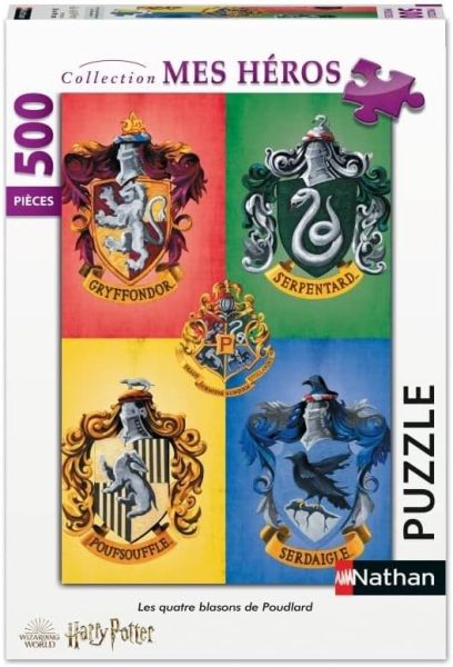 NAT871162 - 500 stukjes puzzel HARRY POTTER - De 4 wapenschilden van Zweinstein - 1