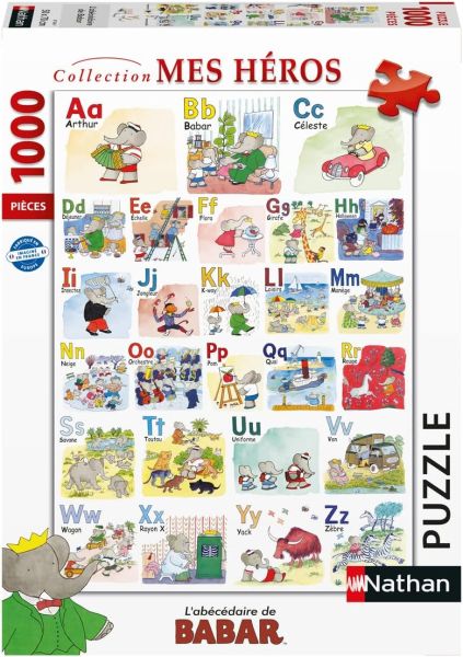 NAT873647 - 1000 stukjes Puzzel Babar's Alfabet - 1