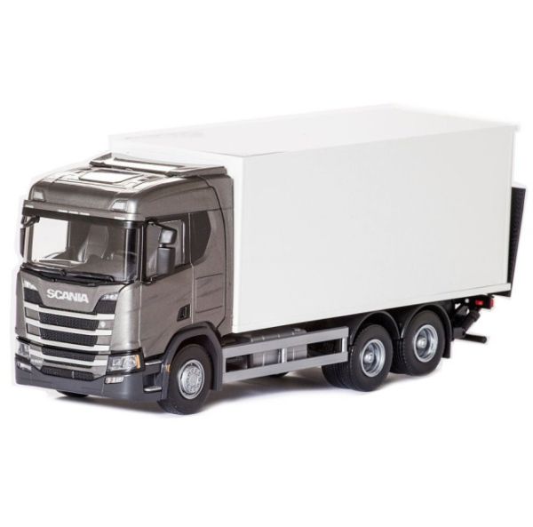 EMEK89603 - SCANIA CR 6x4 metallic grijs met doos en achterklep - 1