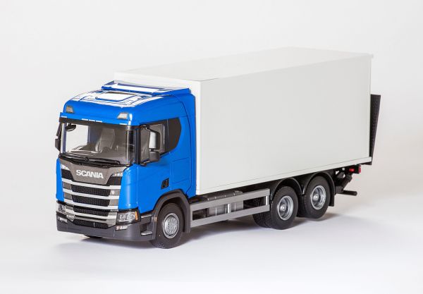 EMEK89604 - SCANIA CR 6x4 blauw met doos en achterklep - 1