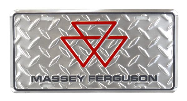 96124 - MASSEY FERGUSON Metalen plaat zilver - 30 x 15 cm - 1