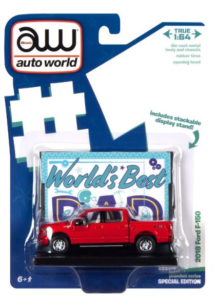 AMMAWAC017-C - FORD F-150 2018 Rood WOLRD'S BEST DAD in blisterverpakking - 1