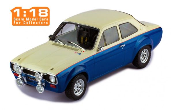 IXO18CMC124.22 - 1974 FORD Escort MKI RS1600 Blauw en Witte Parel - 1