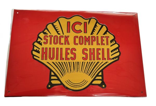 MAGPB220 - Metalen plaat Here Complete Stock SHELL Oils - 20x30 cm - 1