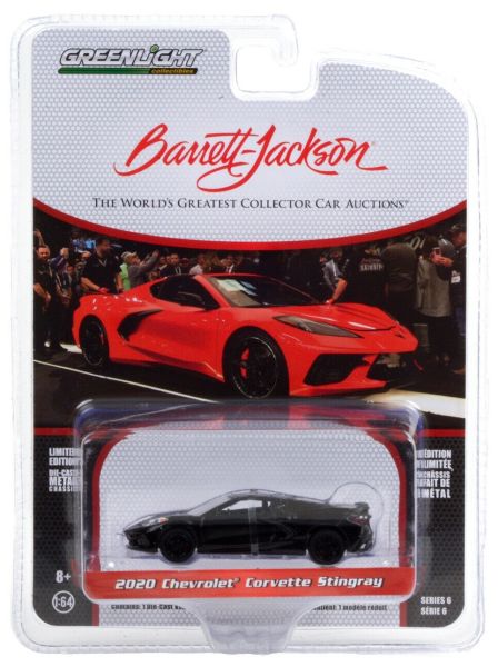 GREEN37220-F - CHEVROLET Corvette Stingray zwart 2020 Barrett Jackson verkocht in blister - 1