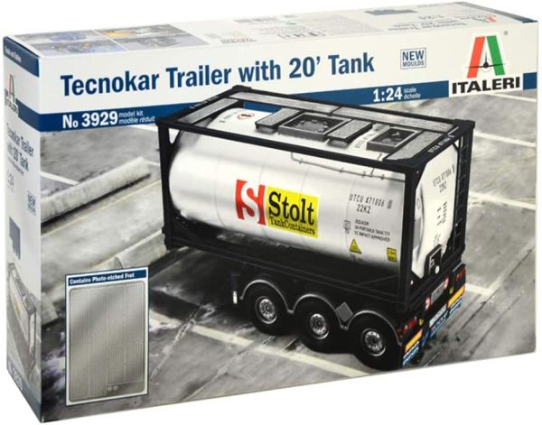 ITA3929 - Containertrailer met Stolt tankcontainermodel om te monteren en te schilderen - 1