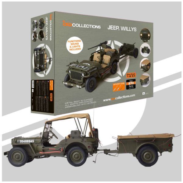 IXC.JPW.FK - JEEP Willys met militair toebehoren - VOLLEDIG KIT 870 stuks - 1