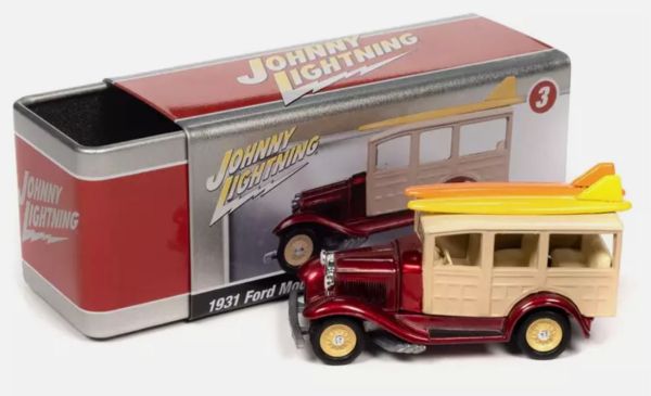 JLCT011-E - FORD Model A Woody 1931 Rood en beige uit de serie COLLECTOR TINS in blisterverpakking - 1