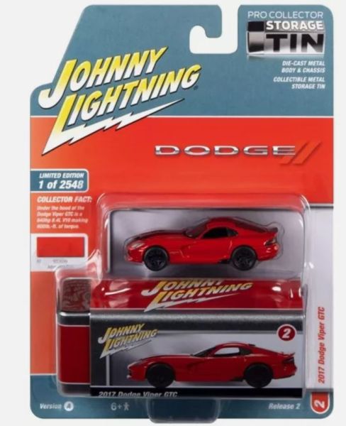 JLCT012-C - DODGE Viper GTC 2017 Rood uit de serie COLLECTOR TINS in blisterverpakking - 1