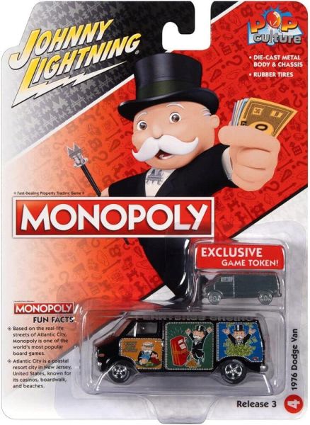 JLPC008-D - DODGE Van 1976 Black - MONOPOLY - uit de POP CULTURE 2022 reeks in blisterverpakking - 1