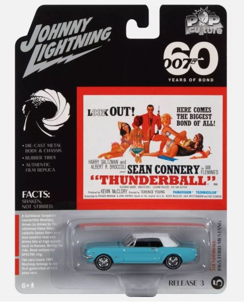 JLPC008-E - FORD Mustang 1965 blauw - JAMES BOND 007 - uit de POP CULTURE 2022 reeks in blisterverpakking - 1