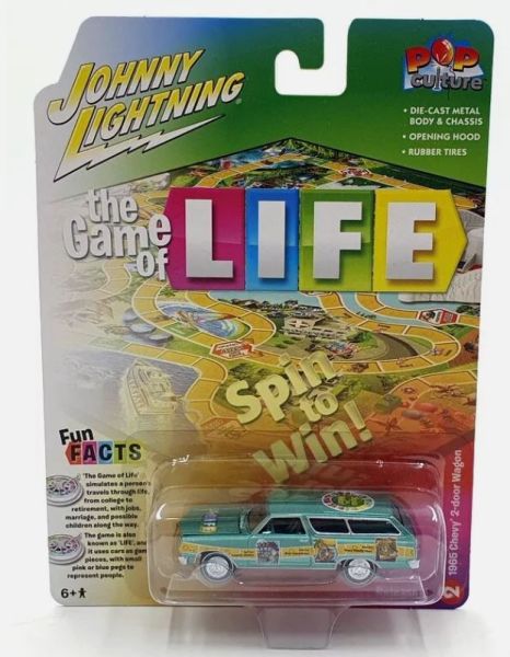 JLPC009-B - CHEVROLET 2-deurs Wagon 1965 blauw - THE GAME OF LIFE - uit de serie POP CULTURE 2022 in blisterverpakking - 1