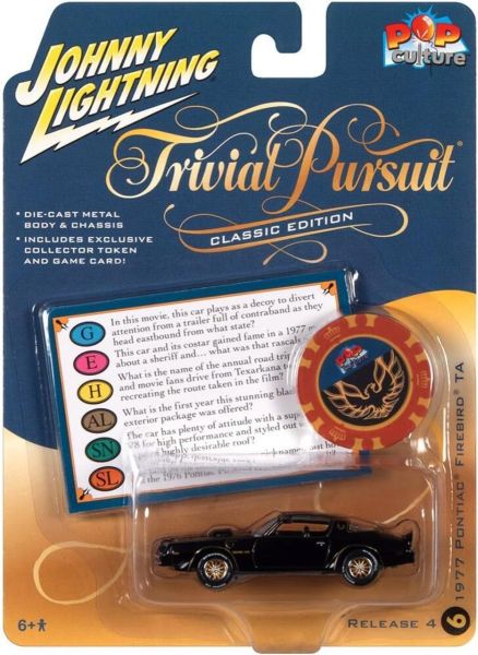 JLPC009-F - PONTIAC Firebird TA 1977 zwart - TRIVIAL PURSUIT - uit de POP CULTURE 2022 serie in blisterverpakking - 1