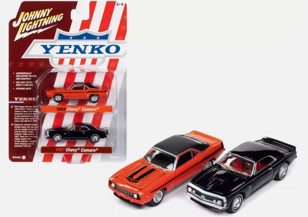 JLPK019B-1 - CHEVROLET Camaro 1969 oranje en CHEVROLET Camaro 1967 zwart - YENKO - uit TWIN PACK serie B in blisterverpakking - 1