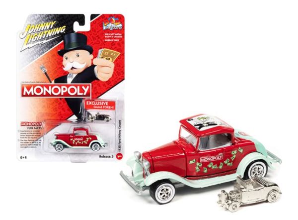 JLSP213 - FORD HI-BOY Coupé 1932 rood - MONOPOLY in blisterverpakking - 1