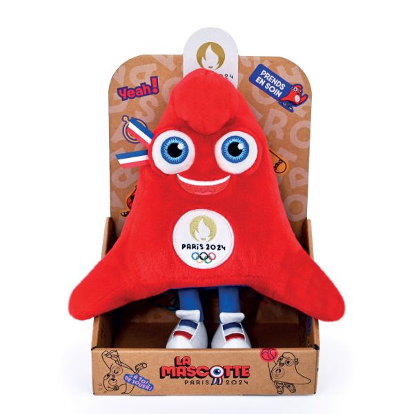 JO2497 - Pluche officiële mascotte van de Olympische Spelen Parijs 2027 - 27cm - 1