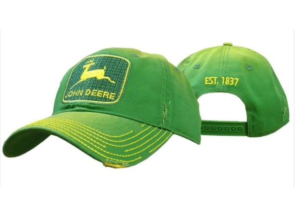 MC13080295GR - Vintage JOHN DEERE groene mesh dop met achterkant - 1