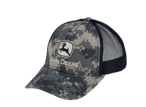 MC13080407BK - JOHN DEERE Brand Grey Pattern Mesh Back Cap - 1