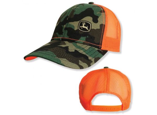 MC13080880CA - JOHN DEERE Commercieel merk Camouflage en Orange Mesh Back Cap - 1