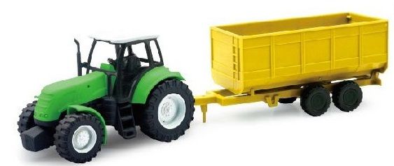 NEW05685C - Groene tractor met gele kipper - 1