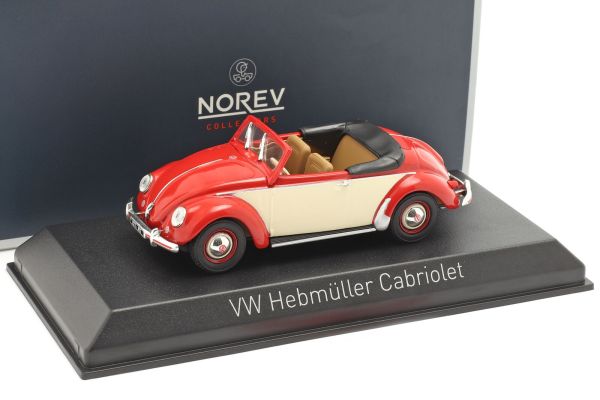 NOREV840022 - VOLKSWAGEN Beatle cabriolet open 1949 rood en beige - 1