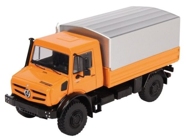 NZG9111/65 - MERCEDES UNIMOG U5000 oranje overdekte platform - 1