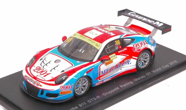 SPASA118 - PORSCHE 911 GT3 #98 Macau GT World Cup 2016 Ma Ching Yeung Philip - Gelimiteerd tot 300 exemplaren. - 1