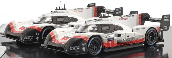 IXO-SP919-SET1 - 2 PORSCHE 919 Hybrid #1 en #2 tribute set Nürburgring en SPA-ronderecord 2018 - 1