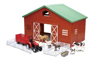 NEW05645 - Boerderijset met dierenschuur en tractoraanhanger