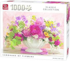 KING05377 - 1000 stukjes puzzel Talen van bloemen