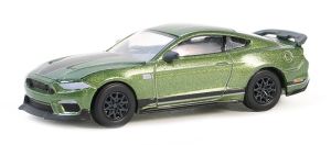 GREEN13350-F - FORD Mustang MacH 1 2022 Groen uit de GL MUSCLE reeks in blisterverpakking