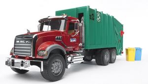 BRU2812 - Camion poubelle avec 2 poubelles MACK