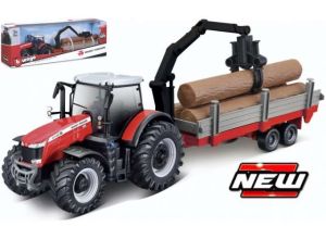 BUR31659 - MASSEY FERGUSON 8740S met bosbouw aanhanger