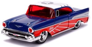 JAD31762 - CHEVROLET BEL-AIR Hard-Top Blauw en Rood 1957 MARVEL Avengers