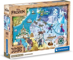 CLE39784 - Disney Kaarten Sneeuwkoningin puzzel van 1000 stukjes met poster